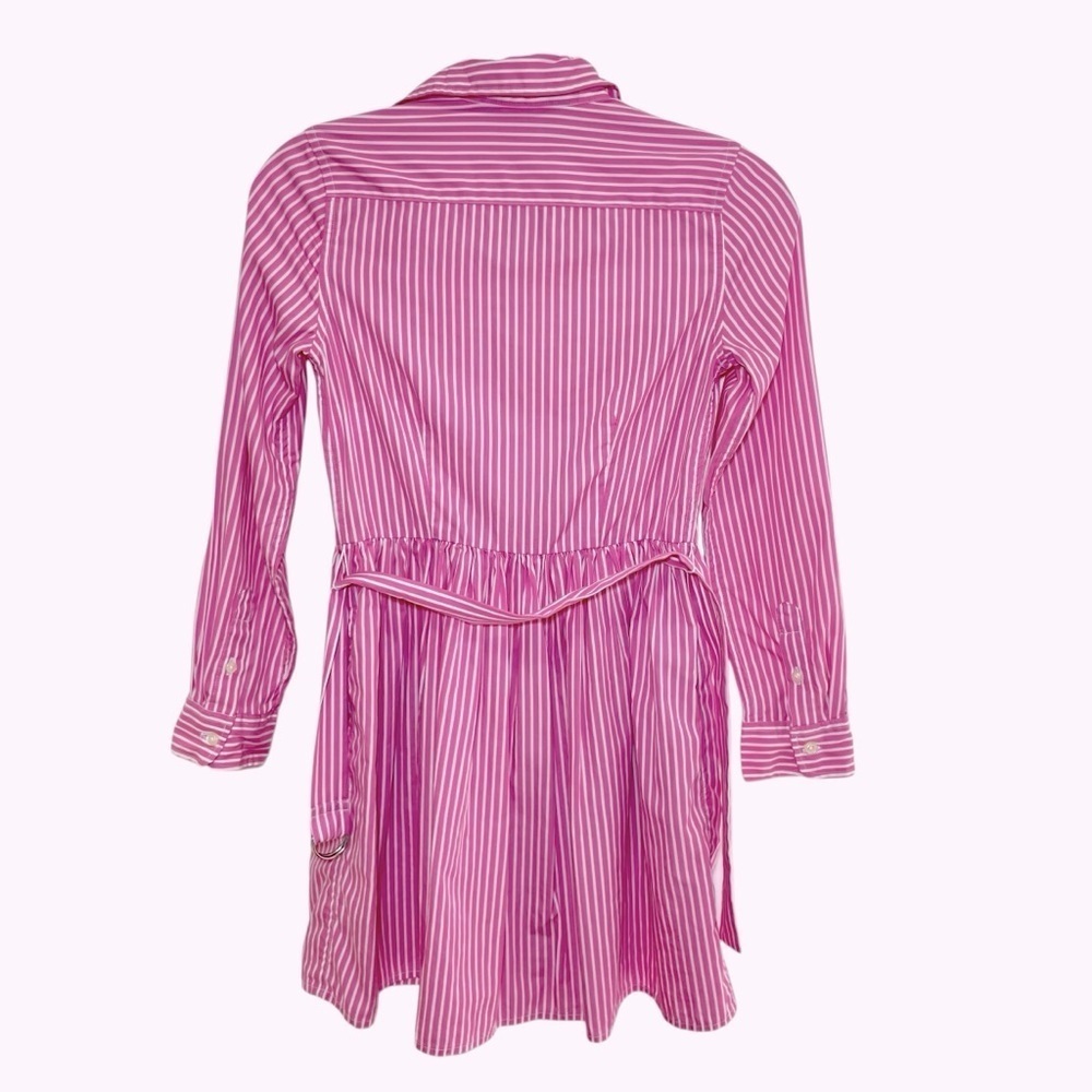 Polo Ralph Lauren Girls Pink Striped Shirt Dress Size 10 Preppy Cotton - Picture 3 of 10